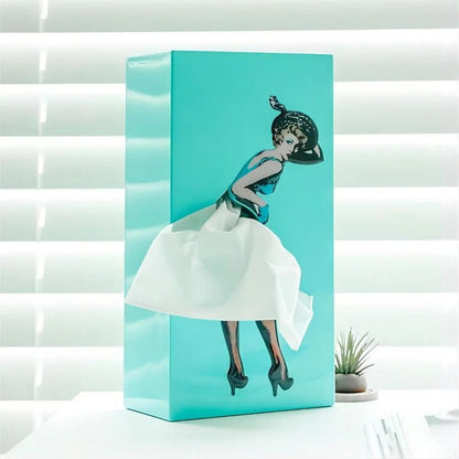 Elegante cubierta para caja de pañuelos para el hogar