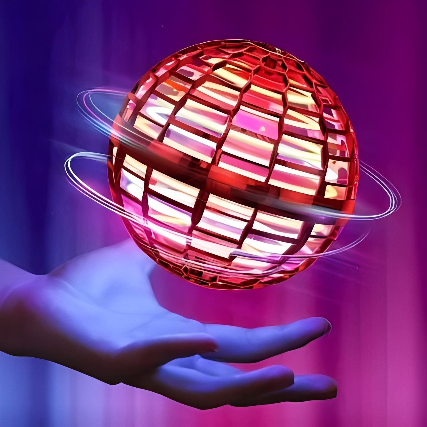 Trompo de juguete LED de colores con diseño de esfera luminosa