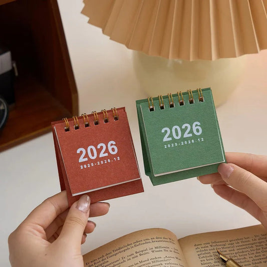 Compact Desk Calendar 2026 with Stand for Home Office - Ortekor