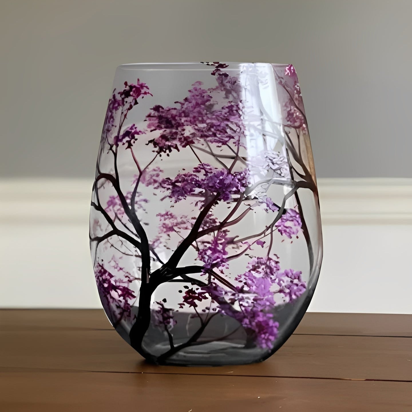 Copa de vino Árbol de las Estaciones a color 12oz