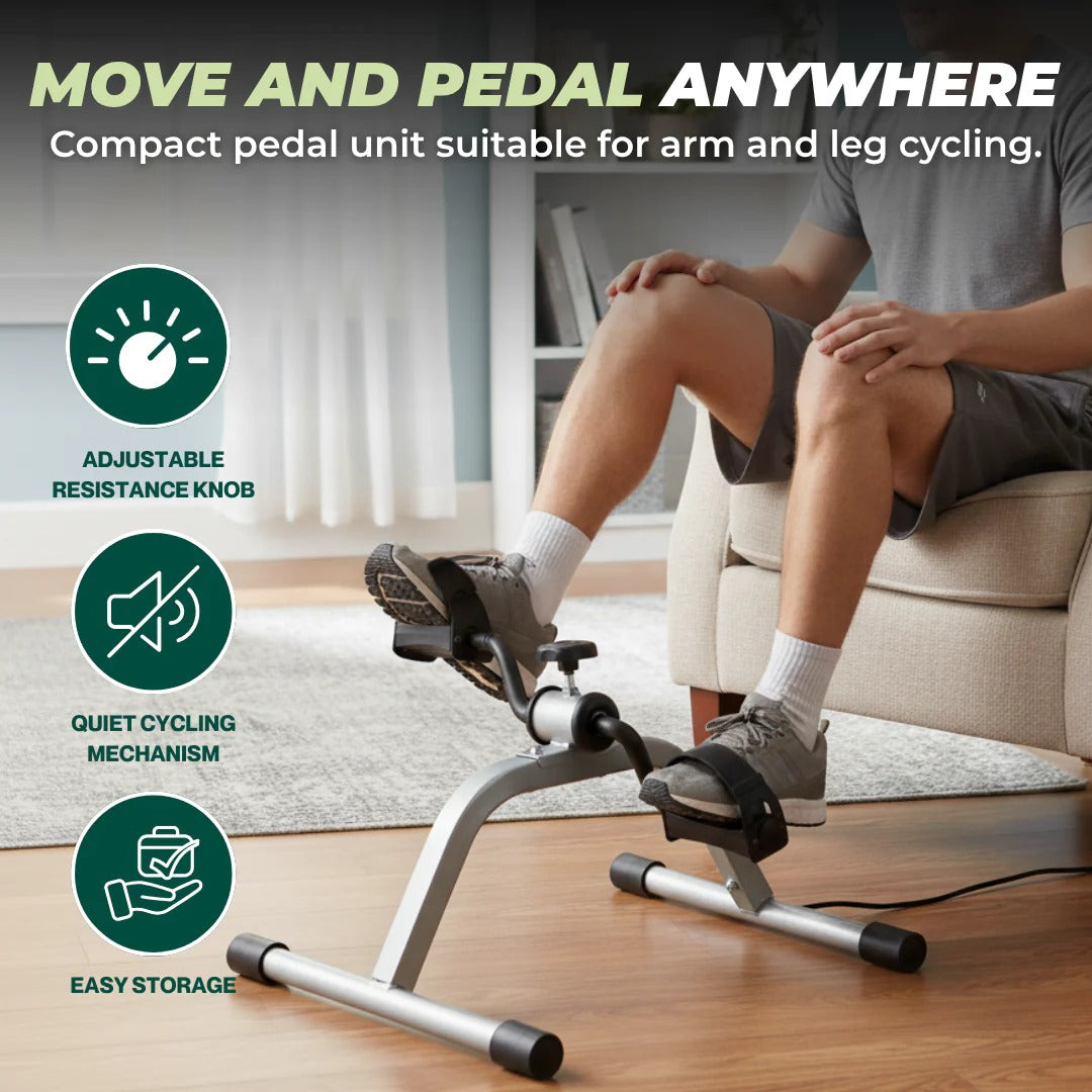 Mini bicicleta estática ahorradora de espacio con resistencia ajustable