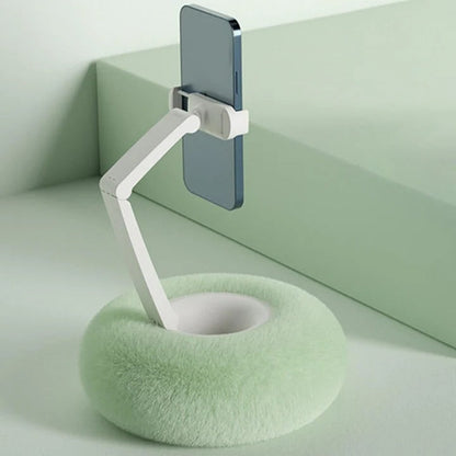 Soporte para teléfono suave con bandeja de aperitivos desmontable
