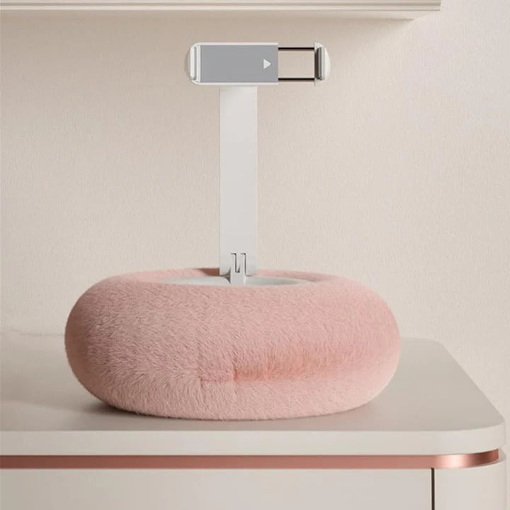 Soporte para teléfono suave con bandeja de aperitivos desmontable
