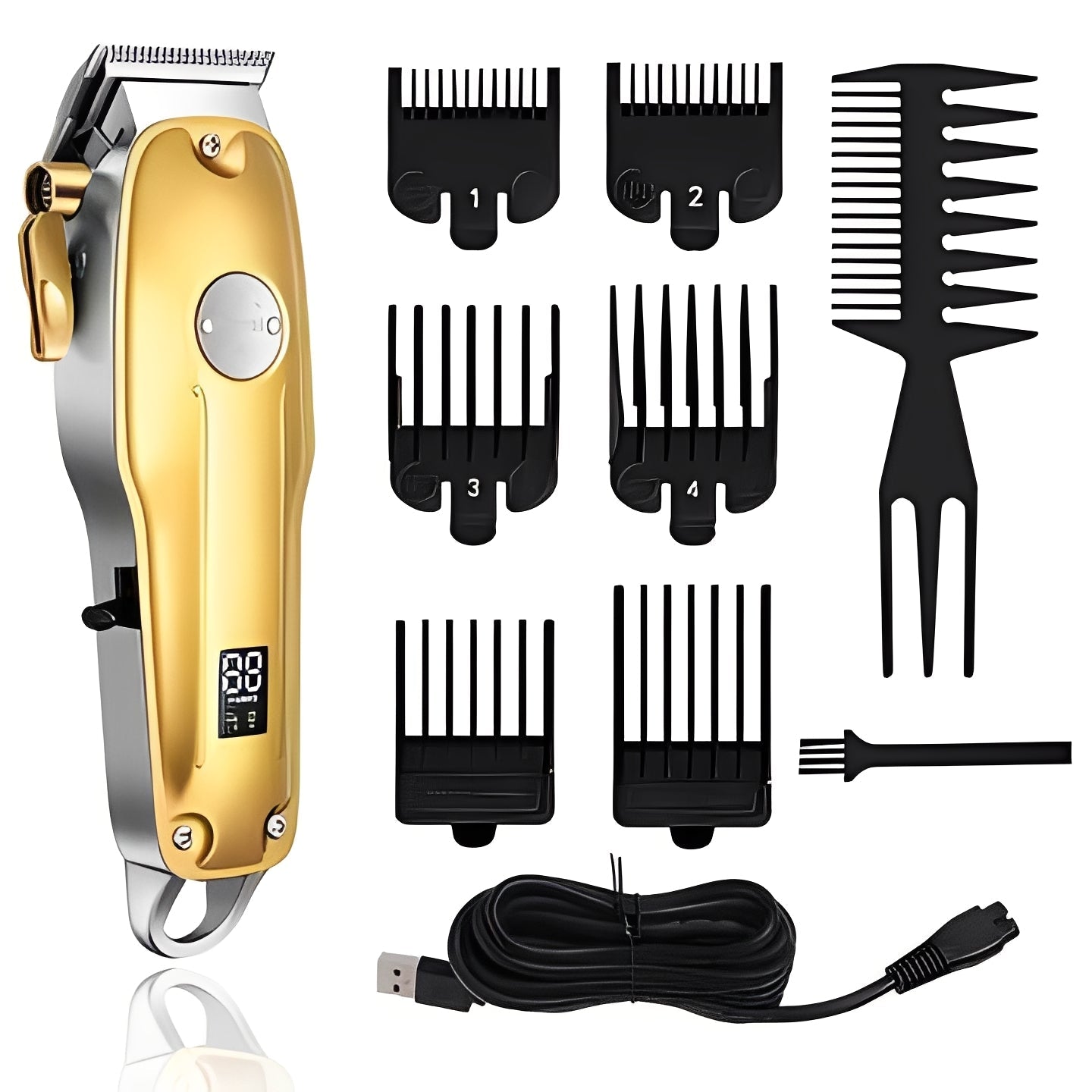 Kit de cortapelos inalámbrico con cortadora y recortadora ajustables