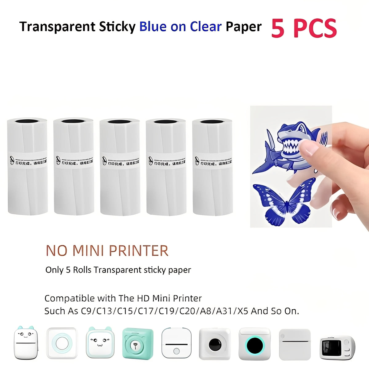 Impresora compacta de pegatinas fotográficas inalámbrica con Bluetooth