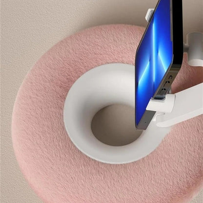 Soporte para teléfono suave con bandeja de aperitivos desmontable