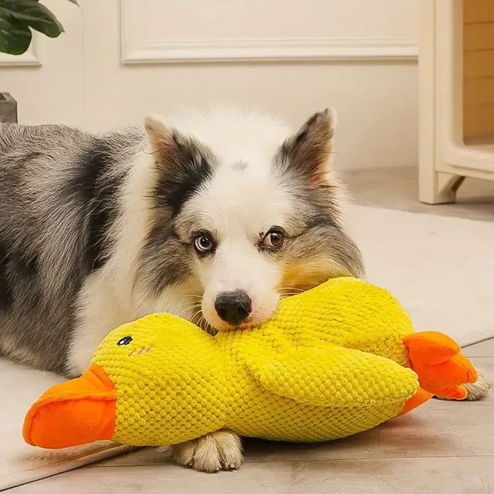 Adorable patito de peluche que grazna