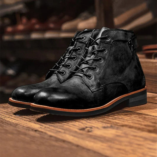 Comfortable Men's Leather Work Boots for Arch Support - Ortekor