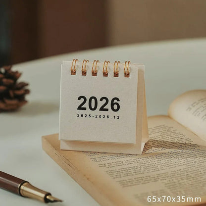 Calendario de escritorio compacto 2026 con soporte para oficina en casa