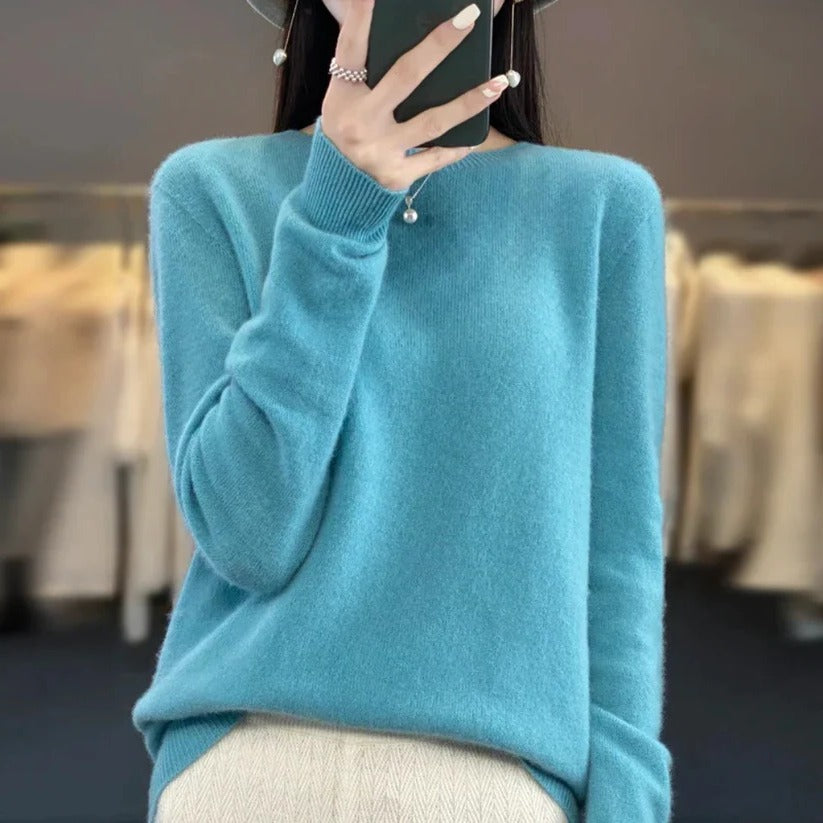 Soft Crew Neck Women's Cashmere Sweater - Ortekor