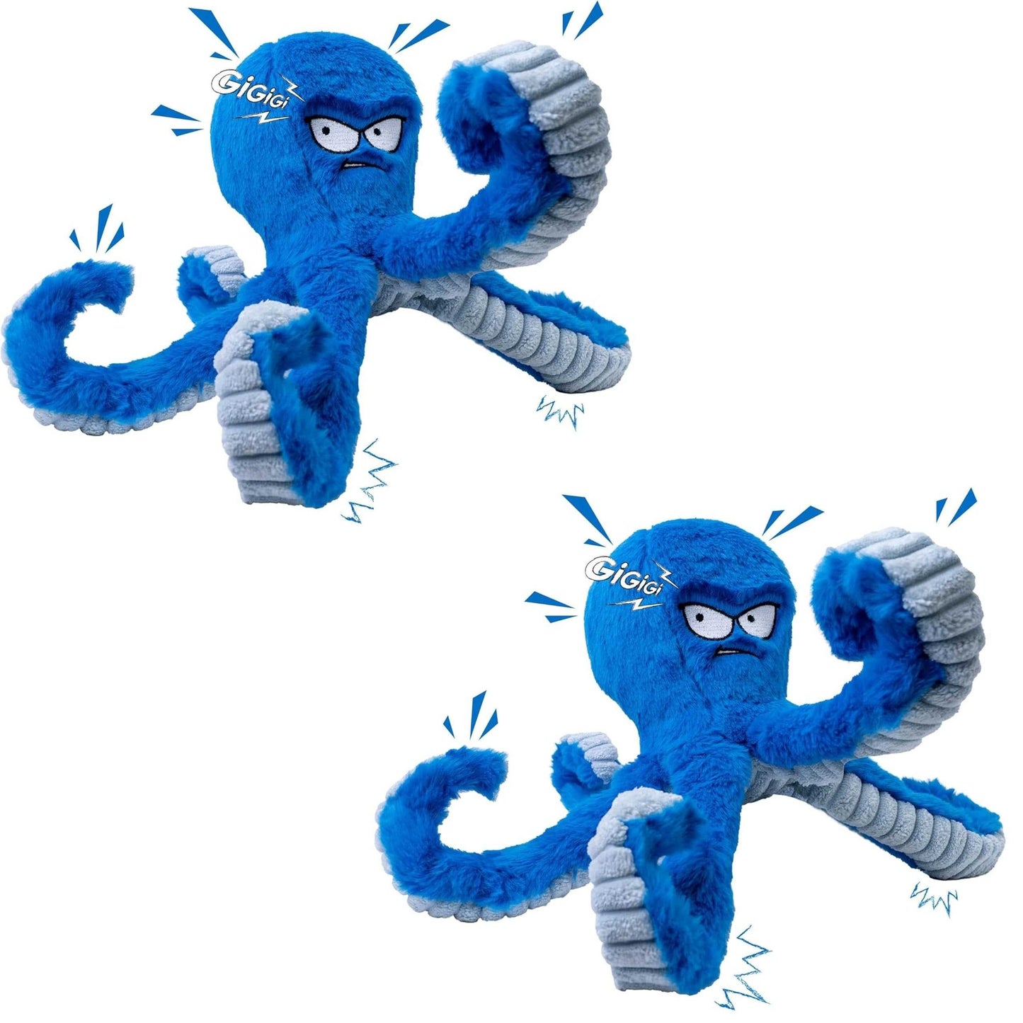 Juguete masticable de pulpo de peluche con sonido para perros