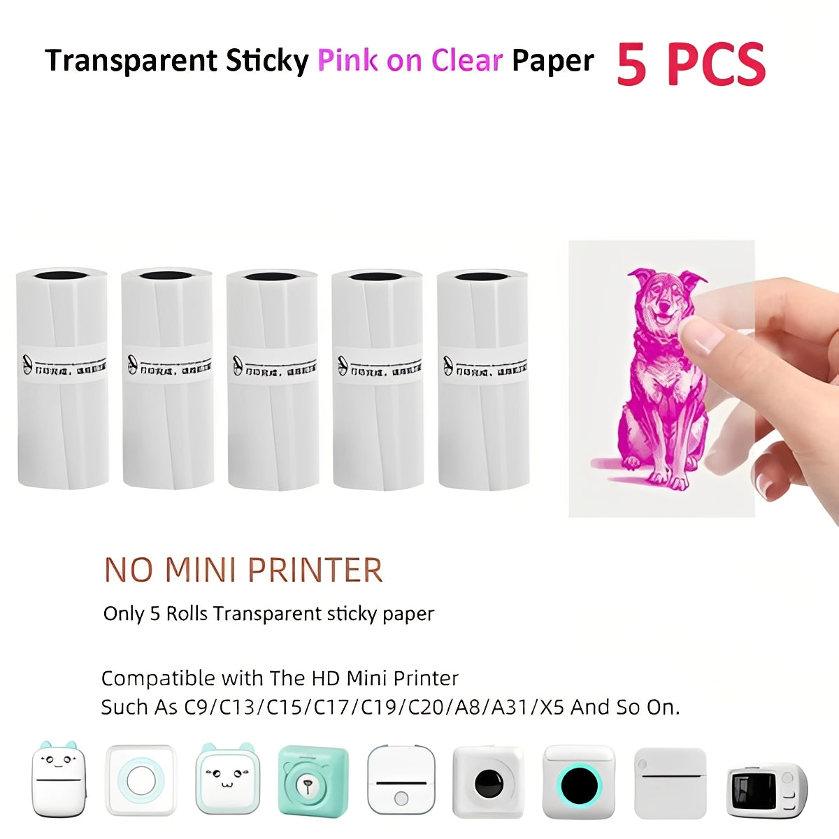 Impresora compacta de pegatinas fotográficas inalámbrica con Bluetooth