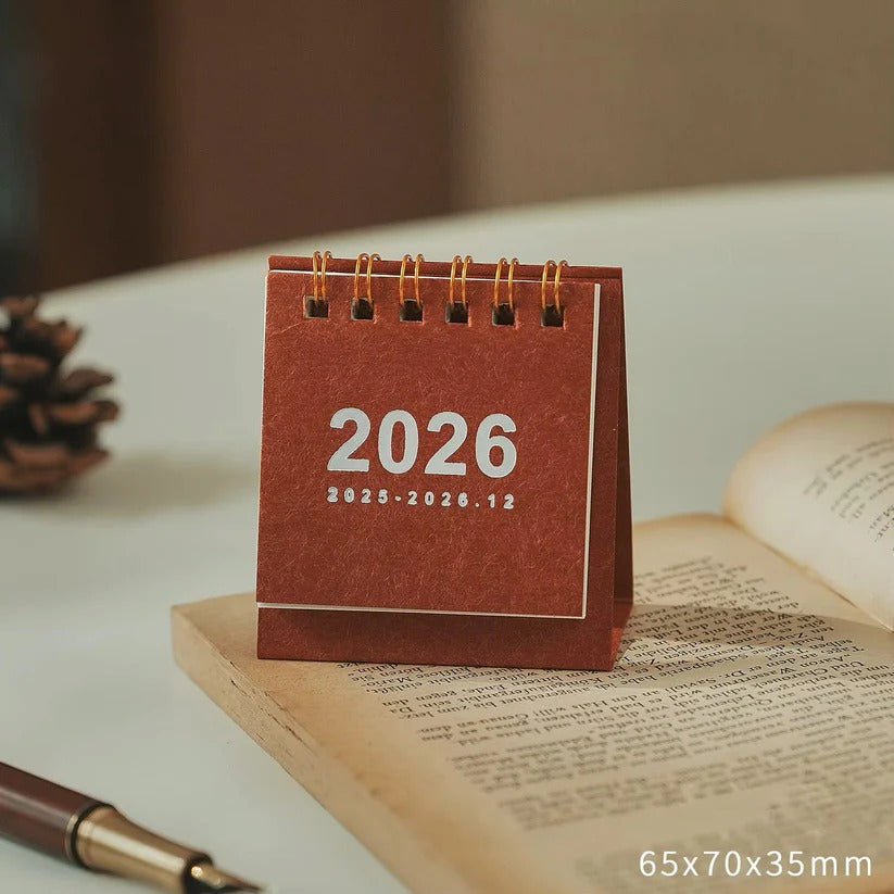 Calendario de escritorio compacto 2026 con soporte para oficina en casa