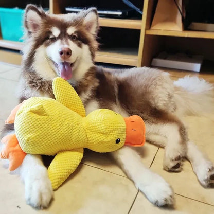 Adorable patito de peluche que grazna