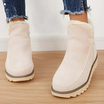 Botas de invierno de tobillo impermeables y aislantes con interior de piel sintética