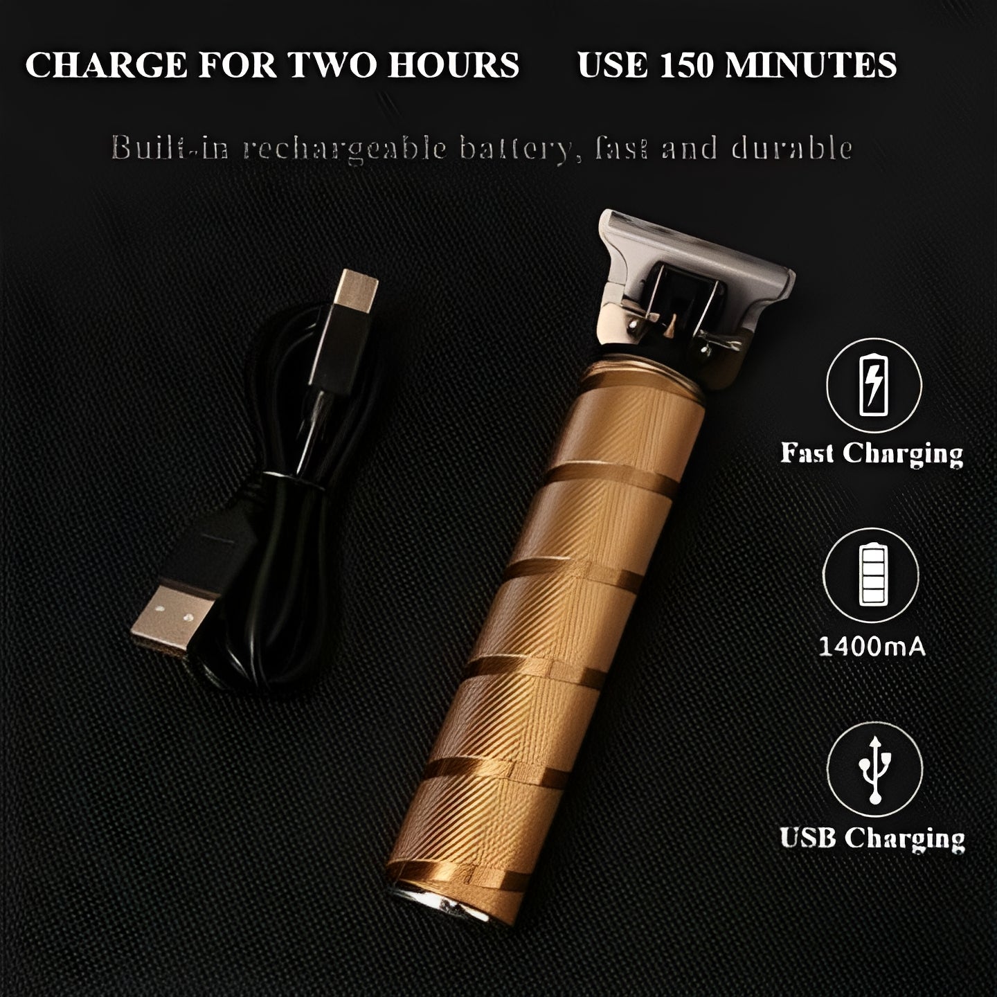 Kit de cortapelos inalámbrico con cortadora y recortadora ajustables