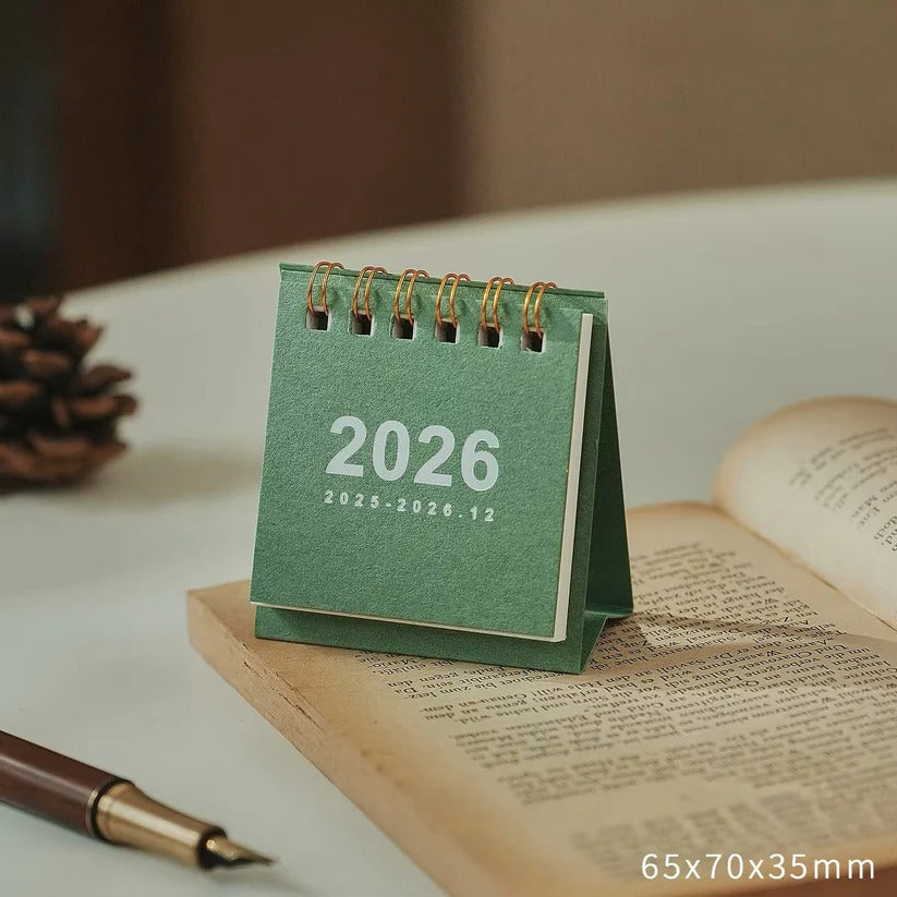 Calendario de escritorio compacto 2026 con soporte para oficina en casa