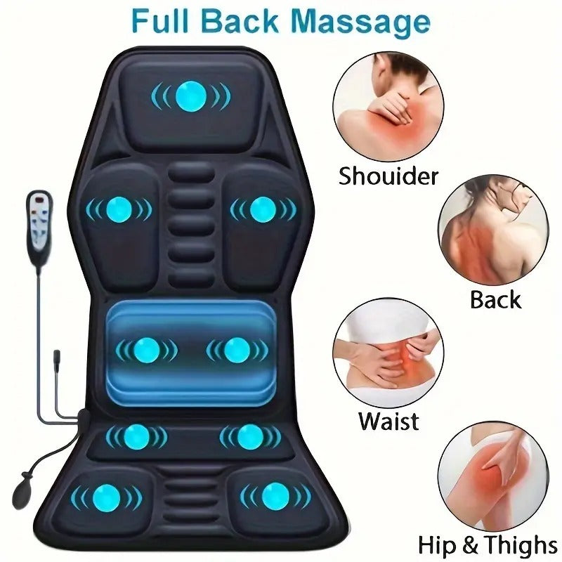 Cojín de Masaje Térmico con Vibración y Soporte Lumbar