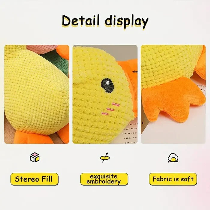 Adorable patito de peluche que grazna