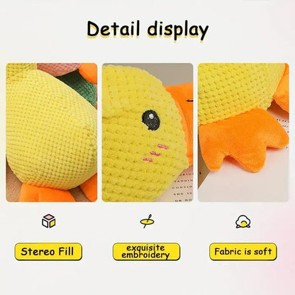 Adorable patito de peluche que grazna