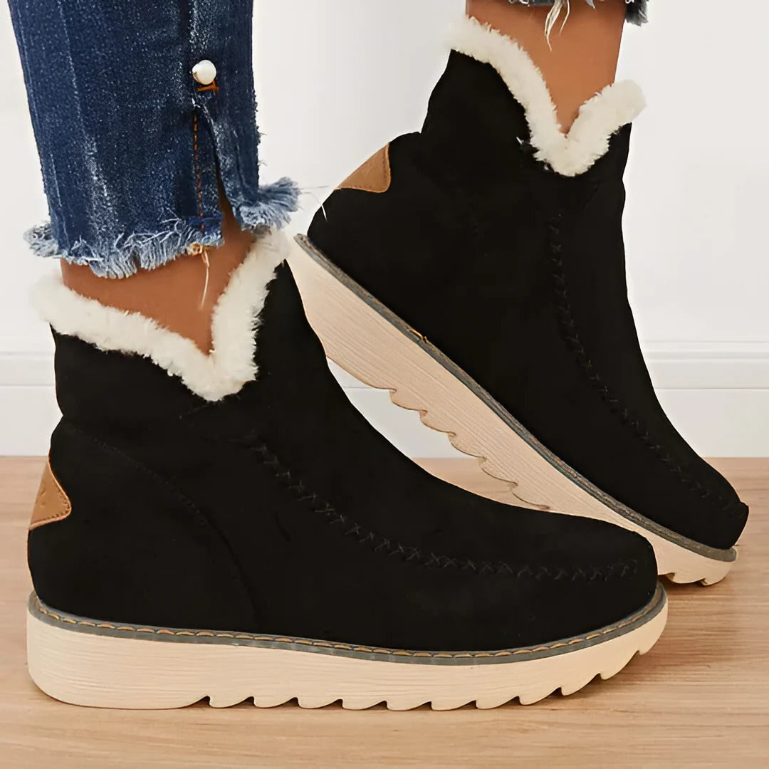 Botas de invierno de tobillo impermeables y aislantes con interior de piel sintética