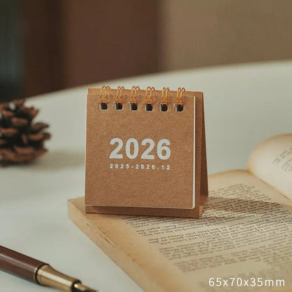 Calendario de escritorio compacto 2026 con soporte para oficina en casa