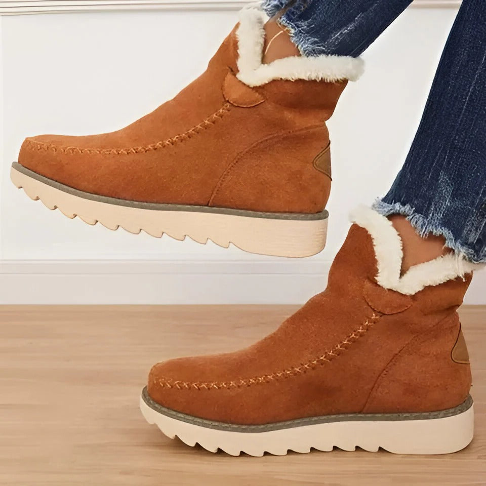 Botas de invierno de tobillo impermeables y aislantes con interior de piel sintética