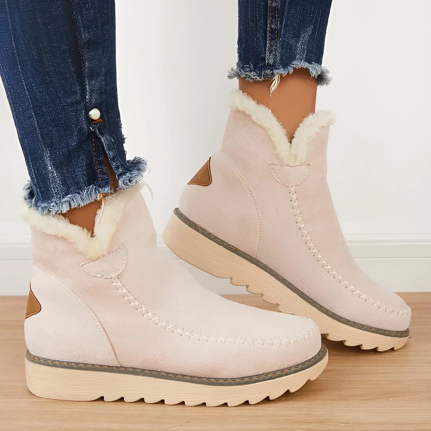 Waterproof Insulated Ankle Winter Boots with Faux Fur Inside - Ortekor