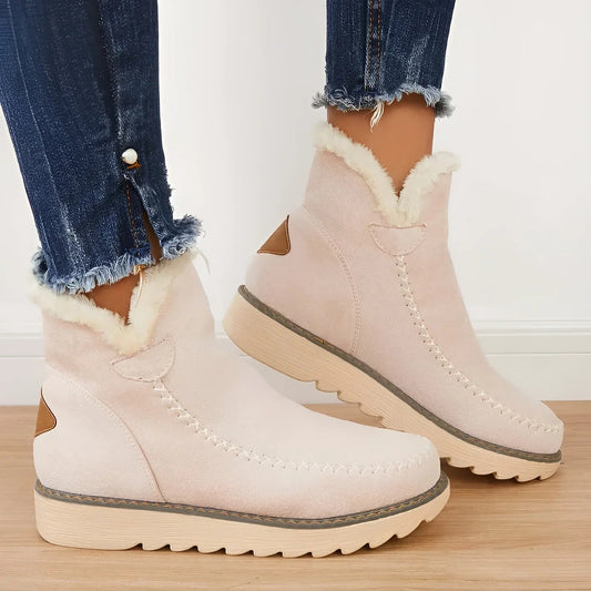 Waterproof Insulated Ankle Winter Boots with Faux Fur Inside - Ortekor