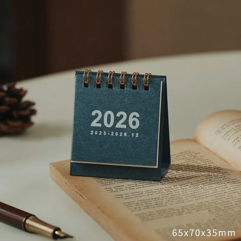 Calendario de escritorio compacto 2026 con soporte para oficina en casa