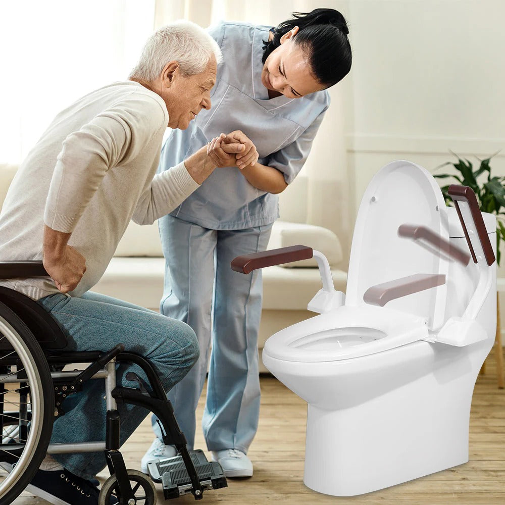 Barra de apoyo resistente para baño con asas de soporte