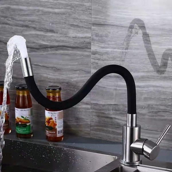 Rotating Faucet Extender with Bendable Silicone Spout for Kitchen & Bathroom Sink – 360° Swivel Tap Extension Adapter for Cleaning, Filling,