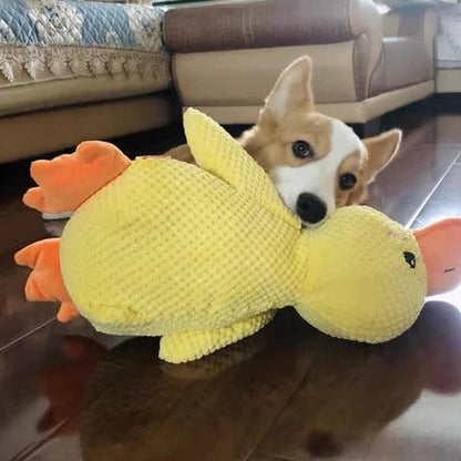 Adorable patito de peluche que grazna