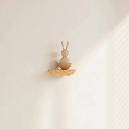 Estante de pared redondo de madera para decoración del hogar