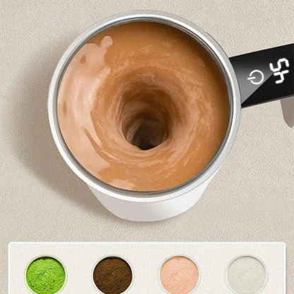 Taza de café con mezclador eléctrico automático