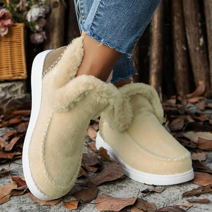 Botines Cálidos de Felpa para Mujer, Diseño Ligero y Cómodo