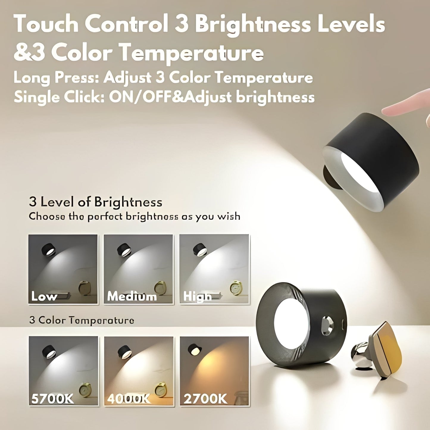 Aplique LED Ajustable con Cabezal Giratorio