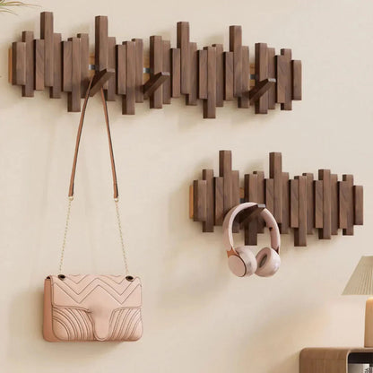 Perchero de Madera Resistente con Ganchos Modernos para Entrada