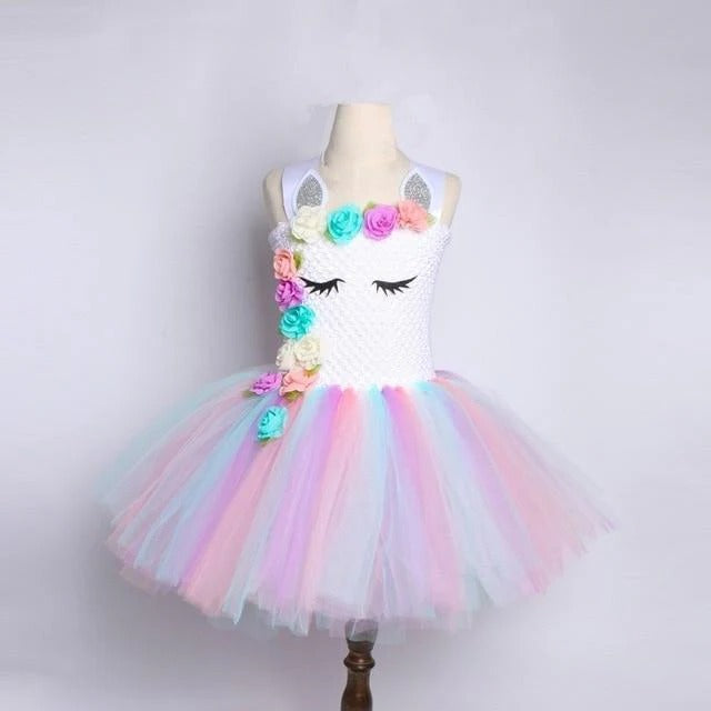 Tutú colorido y vestido de hada rosa para niñas
