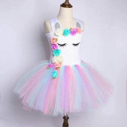 Tutú colorido y vestido de hada rosa para niñas
