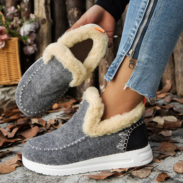 Botines Cálidos de Felpa para Mujer, Diseño Ligero y Cómodo