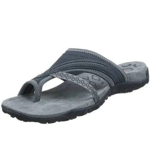 Sandalias de cuña con plataforma para mujer con soporte para el arco: calzado casual de verano con plantilla ortopédica acolchada para caminar cómodamente todo el día