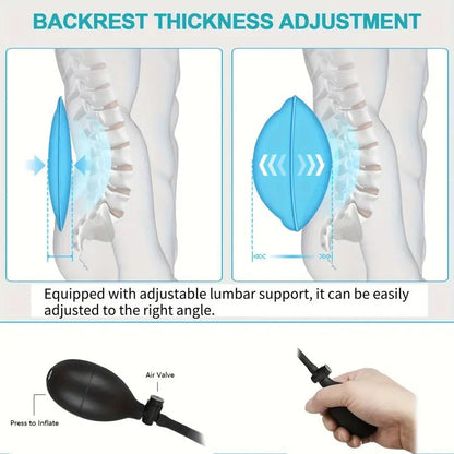 Cojín de Masaje Térmico con Vibración y Soporte Lumbar