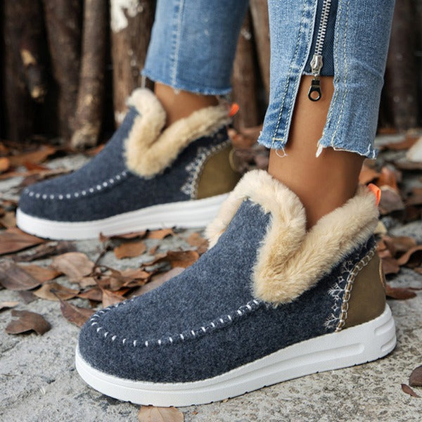Botines Cálidos de Felpa para Mujer, Diseño Ligero y Cómodo