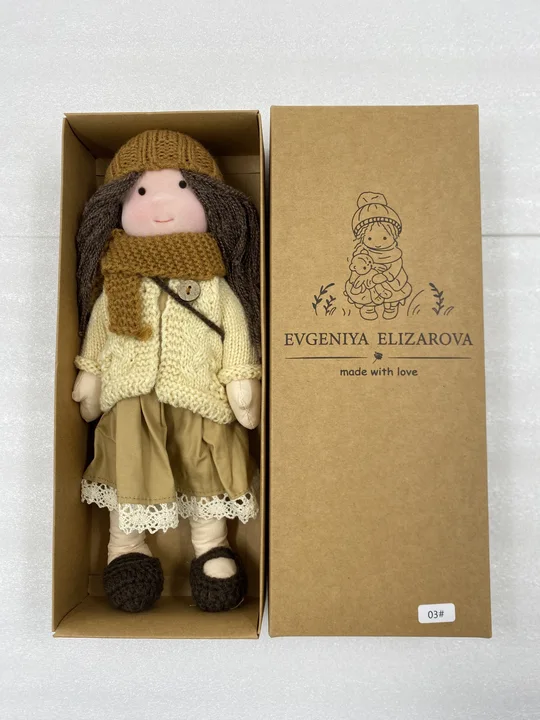 Handcrafted Waldorf Doll with Knit Outfit – Soft Natural Cotton Fabric, Eco-Friendly Washable Toy for Toddlers & Kids Age 3+, Timeless