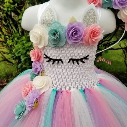 Tutú colorido y vestido de hada rosa para niñas
