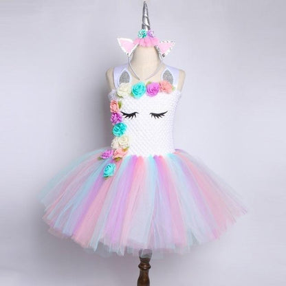 Tutú colorido y vestido de hada rosa para niñas