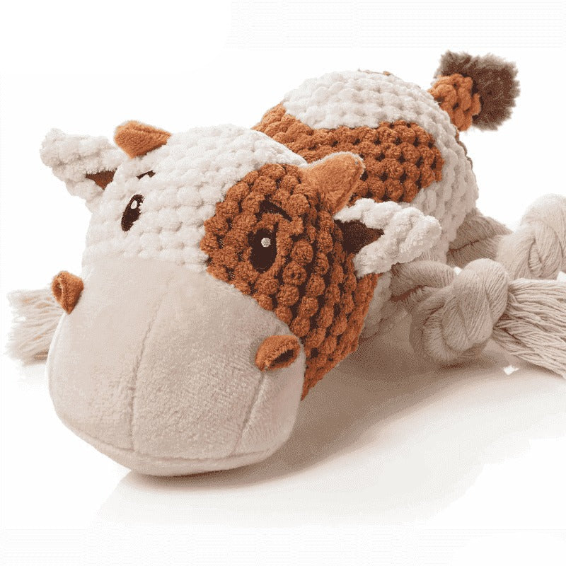 Juguete masticable de pulpo de peluche con sonido para perros