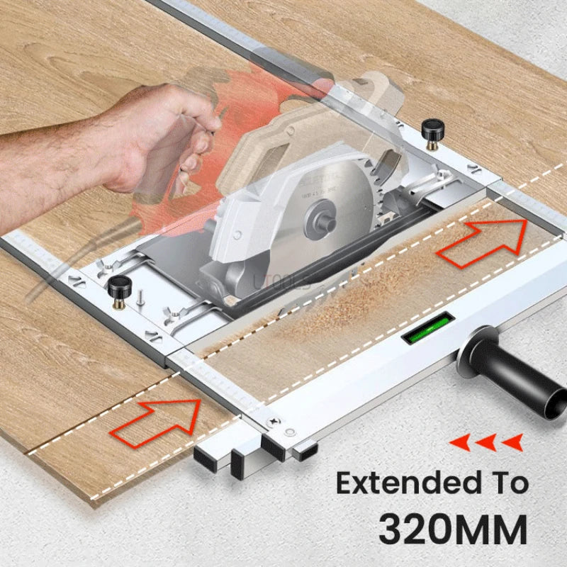 Adjustable Aluminum Straight Edge Guide for Circular Saws 0-12.6 Inches Woodworking Jig Rip Cut Fence Panel Trim Cabinet DIY Workshop Tool