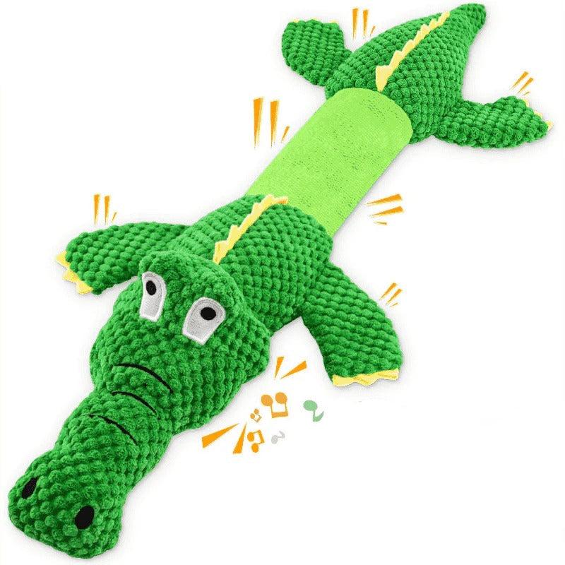Juguete masticable de pulpo de peluche con sonido para perros